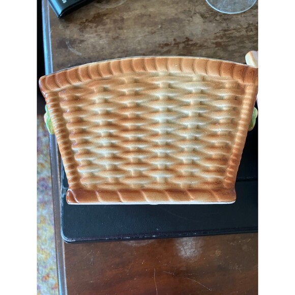 vintage 1970s Storage Ceramic Fruit Basket with Lid RARE Japan - Picture 8 of 12